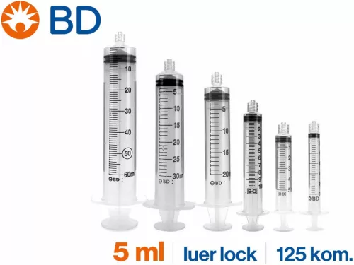 BD Plastipak 5ml - Luer Lock fecskendő