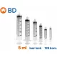 BD Plastipak 5ml - Luer Lock fecskendő