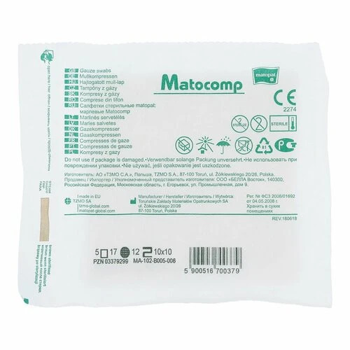 Matocomp steril vágott mull-lap 10x10