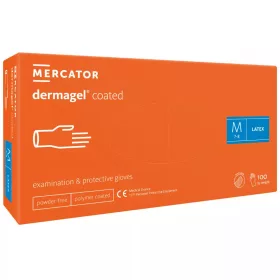   Dermagel coated kopolimeres latex púdermentes vizsgálókesztyű