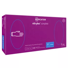   Nitrylex Complete - nitril púdermentes 2cm-el hosszabb a standard kesztyűknél lila vizsgálókesztyű