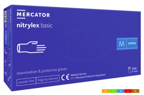 Nitrylex basic A100 blue - nitril púdermentes kék vizsgálókesztyű