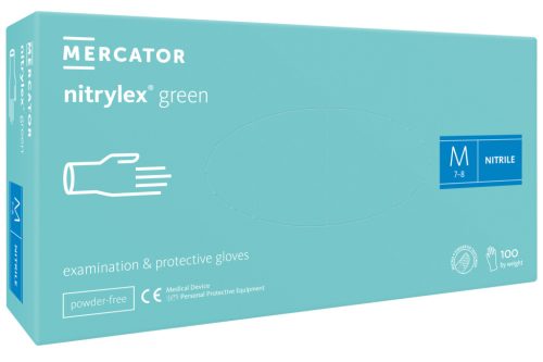 Nitrylex green - nitril púdermentes mentazöld vizsgálókesztyű M