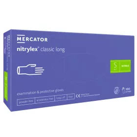   Nitrylex classic long - nitril púdermentes hosszabb kék vizsgálókesztyű