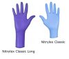 Nitrylex classic long - nitril púdermentes hosszabb kék vizsgálókesztyű