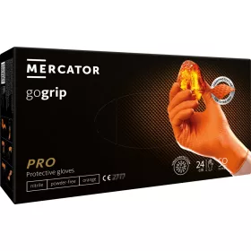   Mercator gogrip (orange) - nitril védőkesztyű narancs púdermentes, gyémánt textúrált