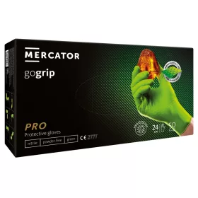   Mercator gogrip (green) - nitril védőkesztyű zöld púdermentes, gyémánt textúrált