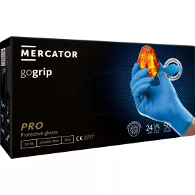   Mercator gogrip (blue) - nitril védőkesztyű kék púdermentes, gyémánt textúrált